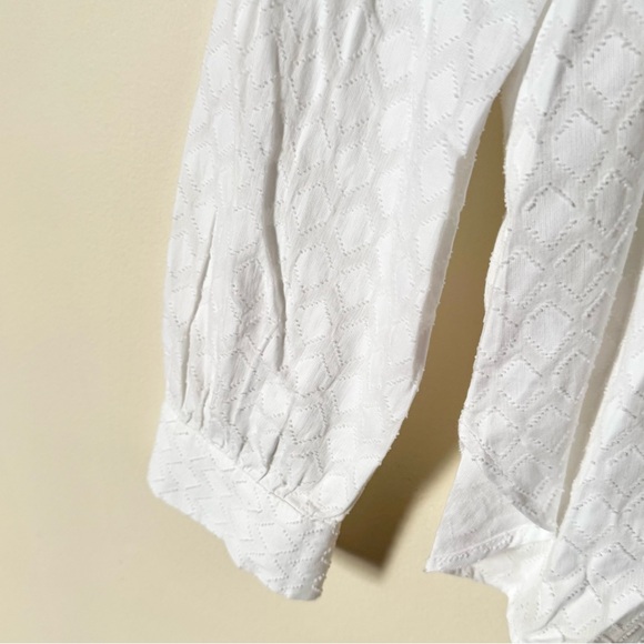 LOFT White Ruffled Button-Up Blouse - Picture 7 of 11